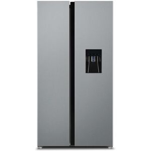 S.I.A Sia Freestanding 2 Door American Fridge Freezer 627L with Dispenser - Silver