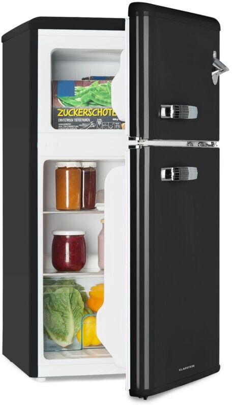 Klarstein - Irene - Refrigerator-Freezer Combination , Retro Refrigerator , 61 l Refrigerator , 25 l Freezer , 40 dB Quiet , 2 Cooling Levels , 2
