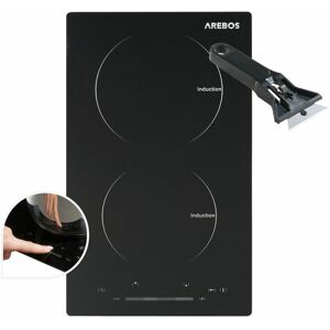 Induction hob 3000W 2 hobs 30 cm autarkic with Sensor Touch timer child safety overheating protection auto switch-off - Arebos