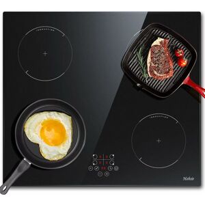 Hobsir - Induction Hob, 4 Zones Built-in Electric Hob 60cm Induction Cooker 6400w Touch control, Child-safety Lock, Stop&go Function, Hard Wire, No