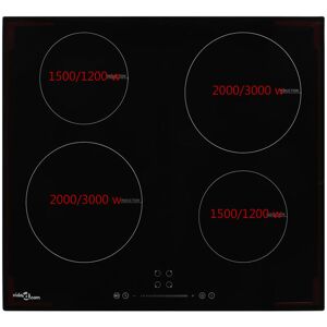 BERKFIELD HOME Mayfair Induction Hob with 4 Burners Touch Control Glass 7000 w
