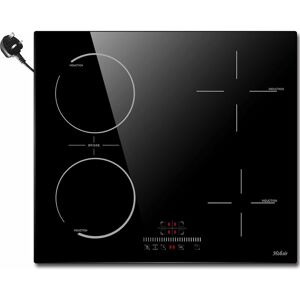 Plug in Induction Hob, Hobsir 4 Zones Electric Hob 60cm with Flexible Zone for Griddle Plate, Bulit-in, 2800W, Slider Touch, Timer, Child-safety