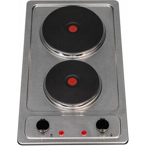 S.i.a - sia PHP301SS 30cm Stainless Steel Compact 2 Zone Electric Solid Plate Domino Hob