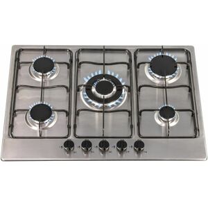 S.i.a - sia SSG702SS 70cm 5 Burner Gas Hob In Stainless Steel With Enamel Pan Stands