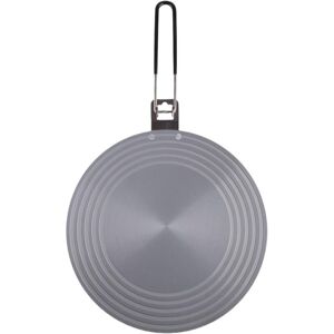 Glass induction cooktop adapter plate with folding handle, 28 cm diameter, 3 mm thick Glass induction cooktop adapter plate with folding handle, 28 cm diameter, 3 mm thick