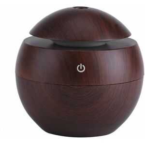 Hoopzi - 130ml Aroma Essential Oil Diffuser Ultrasonic Mist Humidifier with led Night Light for Yoga Spa Office Bedroom Living Room Study Home (Brown)