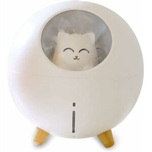 Alwaysh - 220ml Air Humidifier for Home, Cool Mist with 7 Colors Light, Auto Shut Off, Office Spray (White Cat)