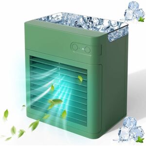 Langray - Mini Air Cooler, Portable Air Conditioner with Humidifier, usb Charging, 3 Adjustable Speeds and 7 Colors led Lights, For Home, Bedroom,