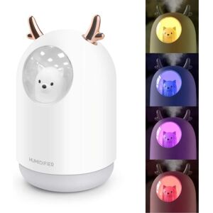 WOIYIC 300ml Mini Air Humidifier, Quiet Humidifier with LED Lights, Waterless Auto Shut-Off USB Desktop Humidifier for Home/Bedroom/Office WOIYIC 300ml Mini Air Humidifier, Quiet Humidifier with LED Lights, Waterless Auto Shut-Off USB Desktop Humidifier for Home/Bedroom/Office