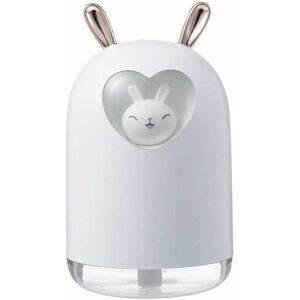 HOOPZI Lovely Rabbit Air Humidifier 300ML Cute Pet Ultrasonic Cool Mist Aroma Oil Diffuser Romantic Color LED Lamp USB Humidificador (Color : White) HOOPZI Lovely Rabbit Air Humidifier 300ML Cute Pet Ultrasonic Cool Mist Aroma Oil Diffuser Romantic Color LED Lamp USB Humidificador (Color : White)