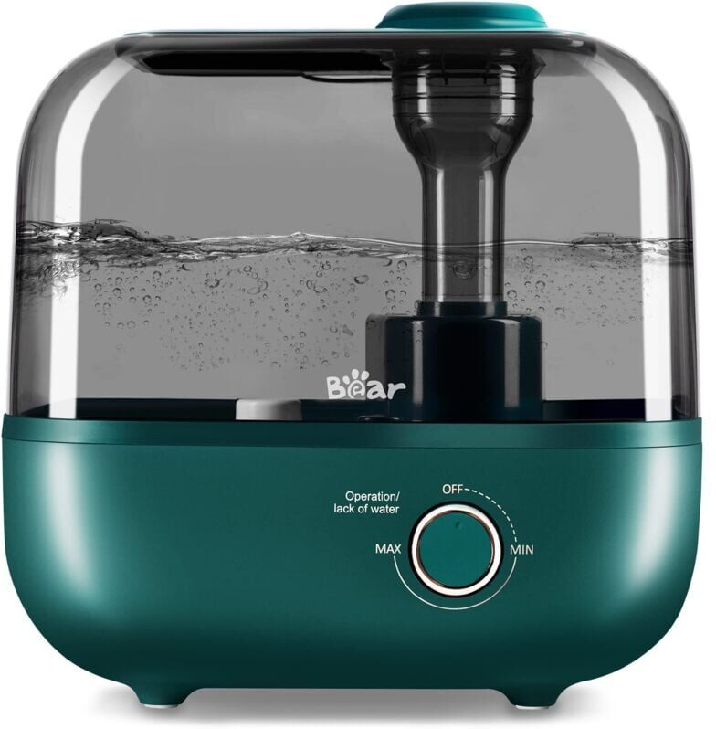 TINOR 5L Top Fill Humidifier, 28dB Ultra Quiet for Baby and Plants, Runs Up to 35 Hours, with Aroma Tray, 360° Rotating Steam Nozzle, Auto Shut-Off