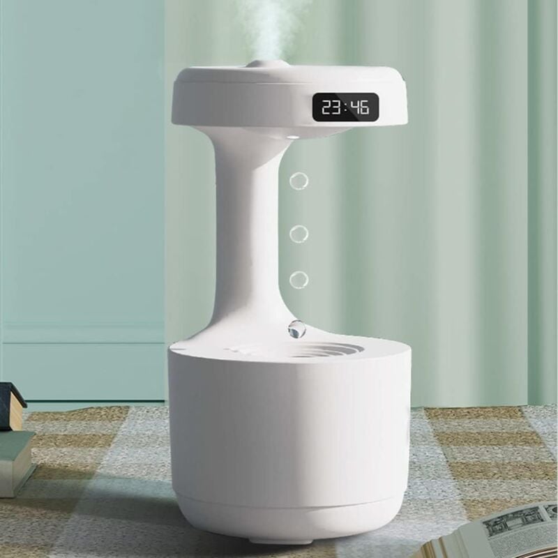 Gotrays - 800ml Top Fill Air Humidifier, Cool Mist, Warm Mist Humidifier with Time Indicator, Anti-Gravity Water Droplet Return, Humidifier for