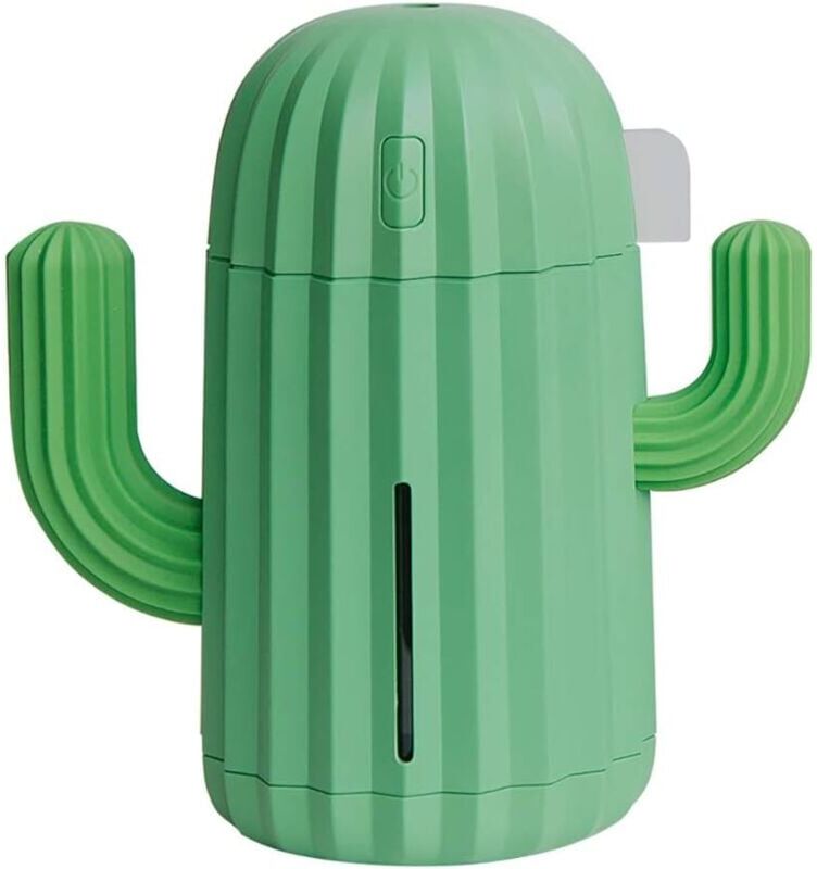 MEMKEY Cactus Humidifier/USB Air Purifier/Car Atomization Fairy Ball Humidifier Suitable for Home Office Bedroom Living Room Study Yoga Spa Green