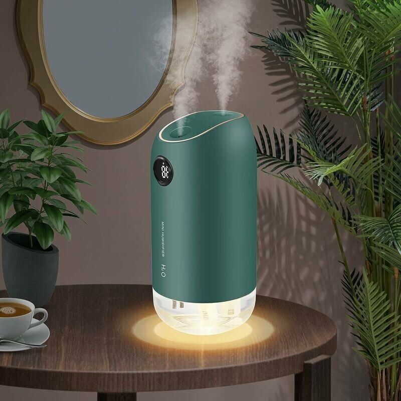 ROSE Pink500ML Air Humidifier, 23dB Quiet Ultrasonic Air Humidifier for Baby, Home Air Humidifier Auto Shut-off, for Bedroom Office Yoga, Green