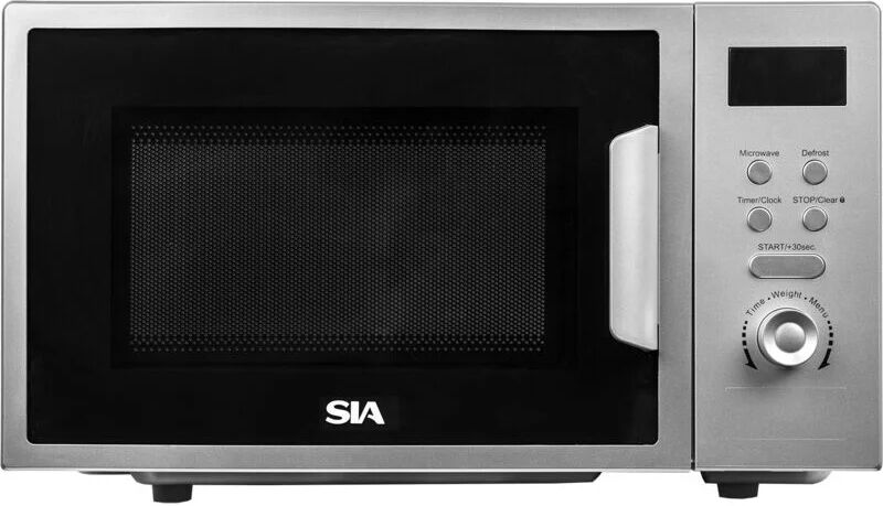 S.I.A 20L Microwave In Silver, Digital Display, 700W, 8 Auto-Functions - sia FDM21SI