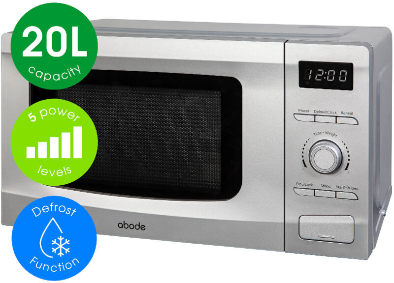 Silver Microwave 700W 20L Digital AMD2002S - Grey - Abode