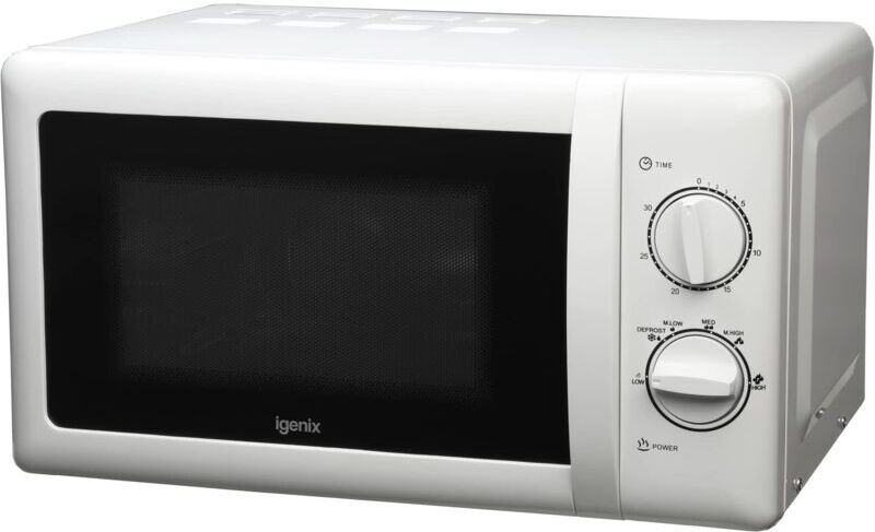 Manual Microwave, Easy Clean Interior, 20 Litre, 800W, White- IG2083 - White - Igenix