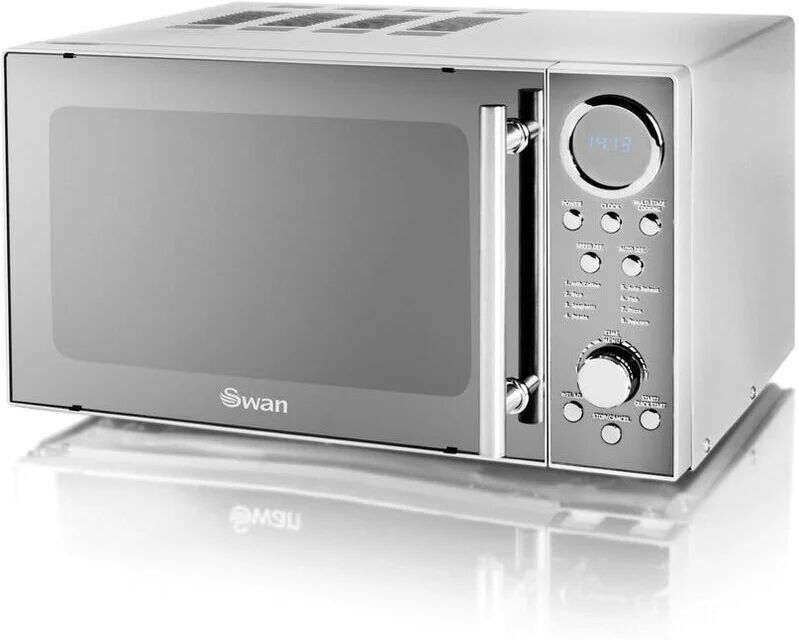 800W Digital Microwave Stainless Steel - Swan