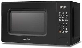 LIVINGANDHOME Black 700W 20L Countertop Microwave Oven with led Display