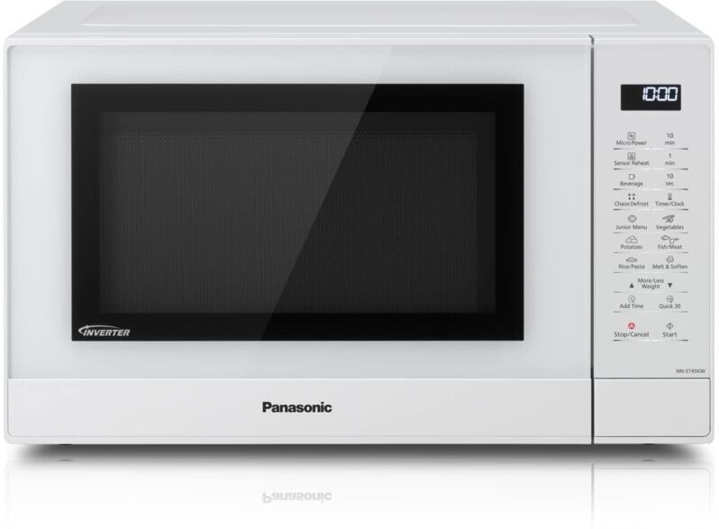 Panasonic NN-ST45KWBPQ Microwave Oven, 32 Litres, 1000W, Turntable, Easy Operation LCD, Touch Control Panel, 21 Auto Programs