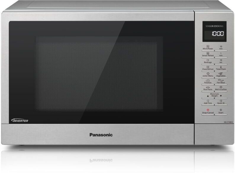 Panasonic - NN-ST48KSBPQ Solo Inverter Microwave Oven with Turntable with 25 Programmes and a Junior Menu, 1000 w, 32 l - Silver