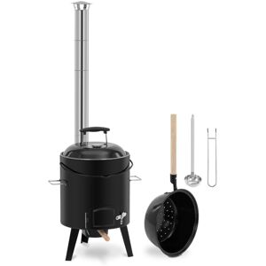 Goulash Cannon - 14 l - enamelled - grill grate - ladle - thermometer Royal Catering Goulash kettle Stew oven