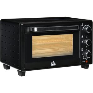 Homcom - Mini Oven 21L Electric Grill w/ Adjustable Temp Timer 1400W, Black - Black