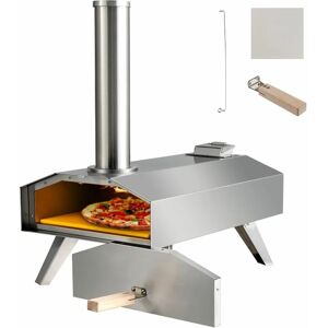 COSTWAY Portable Outdoor Pizza Oven Wood Pellet Fired Stainless Steel Pizza Maker Picnic