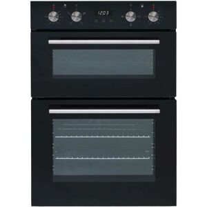 S.I.A Sia DO102 60cm Black Built In Double Electric True Fan Oven With Digital Timer