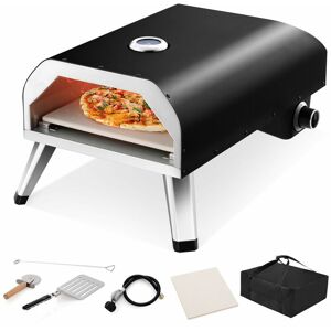 COSTWAY Stainless Steel Pizza Maker Backyard 4kW Foldable Pizza Oven Outdoor Cooking