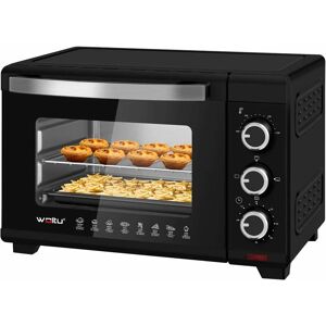 WOLTU Mini Oven 21L. Toaster Oven Electric Oven. Small Oven Countertop Oven with Knobs. 60-Minute Timer. 100-230°C Thermostat. 1280W. Double Glazed Door.