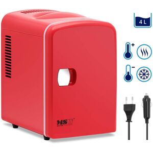 MSW - Mini Refrigerator 12 v / 230 v - 2-in-1 appliance with keep-warm function - 4 l - Red Mini fridge Portable mini fridge