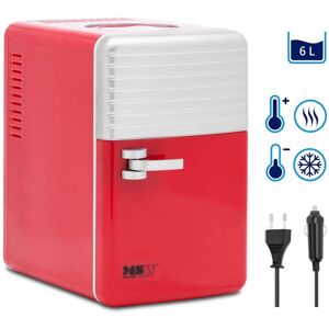 MSW - Mini Refrigerator 12 v / 230 v - 2-in-1 appliance with keep-warm function - 6 l - Red/silver Mini fridge Portable mini fridge