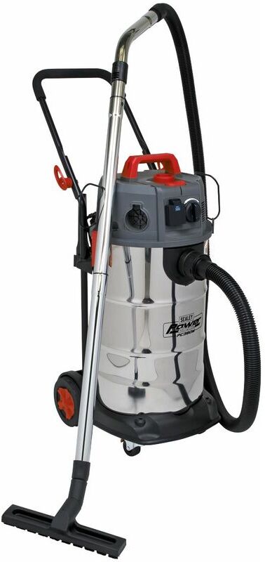 Vacuum Cleaner Industrial Dust-Free Wet/Dry 38L 1500W/230V Stainless Steel Drum m Class Filtration PC380M - Sealey