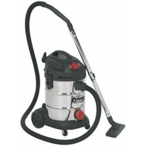 Loops - 1400W Industrial Wet & Dry Vacuum Cleaner - 30L Steel Drum - Auto Start Feature