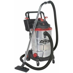 LOOPS 1600W Industrial Wet & Dry Vacuum Cleaner - 60L Stainless Steel Drum - 230V