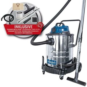 230V wet and dry vacuum cleaner stainless steel 50 l 1400 w Scheppach ASP50-ES