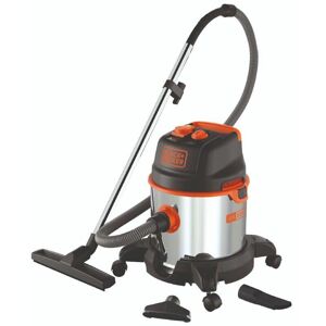 BLACK+ DE Black+decker BXVC15PE Wet & Dry Vacuum (uk Model), 1200 w, 15 Litre Capacity, 1.5 m Hose, 3 Stainless Steel Tubes, 3 Brushes, Tube Storage Hook,