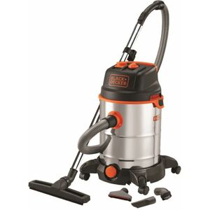 BLACK+ DE Black+de - black+decker BXVC30XTDE 30 Litre Wet & Dry Vacuum (uk Model), 2 Stainless Steel Extension tubes, with a Powerful 1600W Motor, 2 Metre