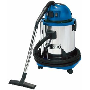 Draper - 50L Wet and Dry Vacuum Cleaner with Stainless Steel Tank and 230V Power Tool Socket (1400W) (48499)