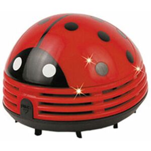 NEIGE Ladybug Mini Cute Desk Battery Powered Ladybug Table Vacuum Cleaner (Red)