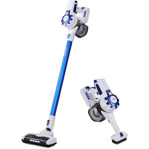 Monzana Cordless Vacuum Cleaner 4 in 1 Battery Handheld LED Stick Hoover Rechargeable Lithium 40 Min Run Time White - Blue-white