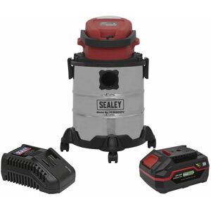 Sealey - Vacuum Cleaner 20L Wet & Dry Cordless 20V SV20 Series with 4Ah Battery & Charger PC20VCOMBO4