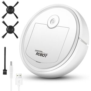 TLILY Robotic Vacuum Intelligent Low Noise Floor Sweeper Dust Catcher Carpet Cleaner-White