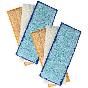 Vhbw - 6x Cleaning Cloth compatible with iRobot Braava Jet 240 Robotic Vacuum Cleaner - steam mop pad, wet mop pad, dry sweep pad, 18 x 7.3 cm