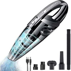 ZVD - Powerful Cordless Handheld Vacuum Cleaner 120W 2200mAh Portable Wet & Dry Function Washable hepa Filter & 5 Rechargeable Nozzles for Home Table