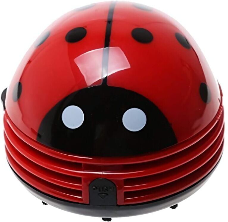 Aiperq - Mini Electric Table Vacuum Cleaner, Mini Handheld Vacuum Cleaner Dust Collector Ladybug Shape Office