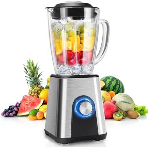 Aigostar - 1.8L Blender Smoothie Maker, 1200W Glass Jug Blender Mixer with 6 Stainless Steel Ice Crusher Blades, Multi-function High Speed Electric