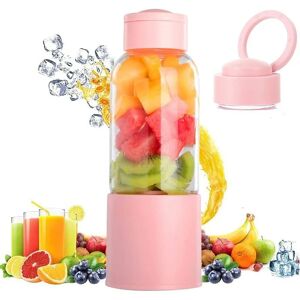 AOUGO Portable Blender, Juicer Cup with 450ml 6 Blades BPA Free for Sports and Travel, Mini Blender Blender for Smoothie and Milkshake, Christmas Gift