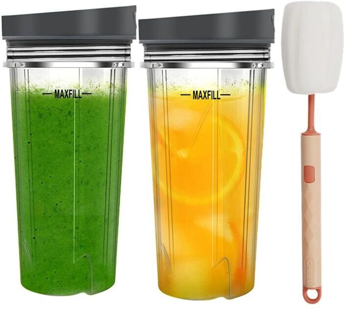 Tlily - 16oz Blender Cup Replacement Serve Blender Cup Set For Nutri Ninja Series Blenders 1200W 1100W 1500 Watts Blender Cups
